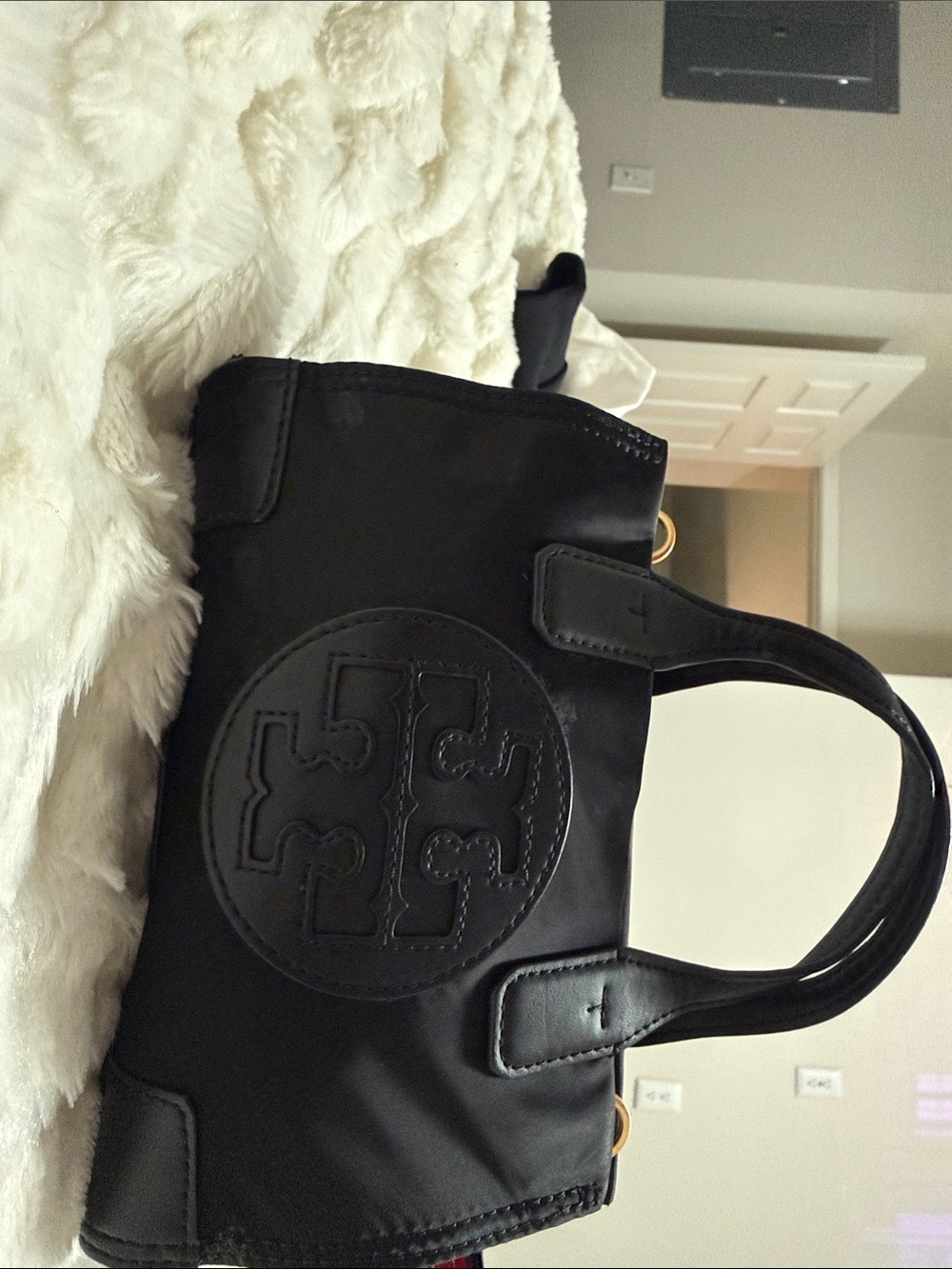 Tory Burch Black Logo Shoulder Tote